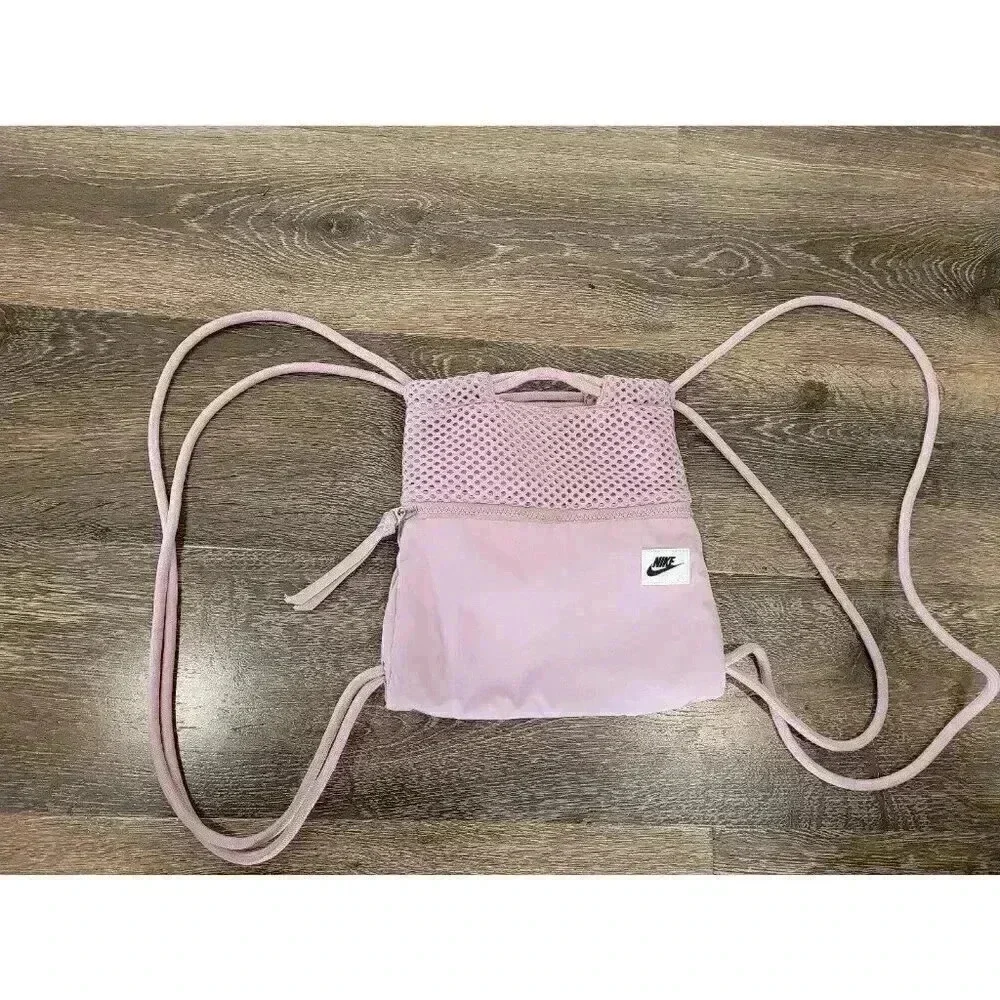 Nike light‎ purple pull string bag purse #r